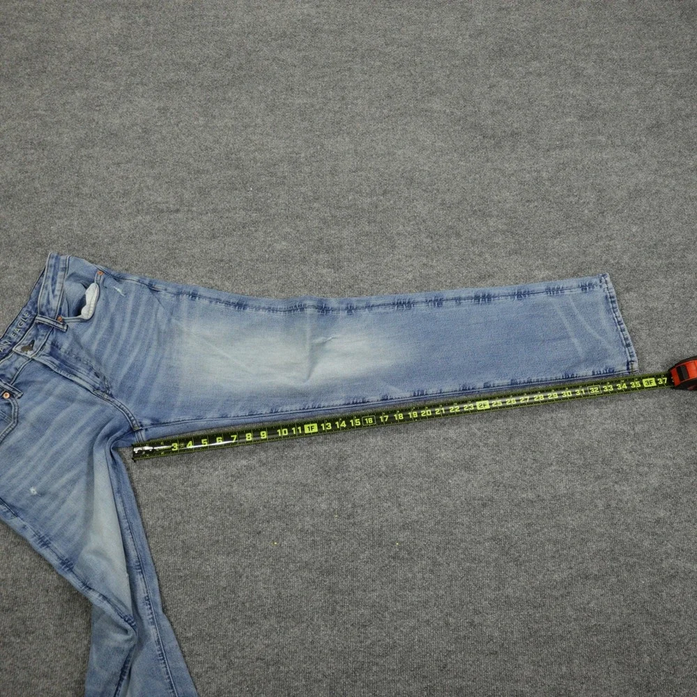 American Eagle Jeans Men 32x36 Blue Relaxed Straight Airflex+ Light Wash Stretch